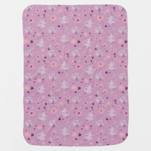 Cute Purple Sheep Kawaii Pattern Baby Blanket