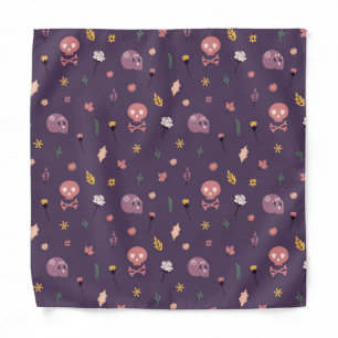 Cute purple skull and bones dog bandana