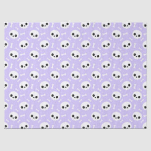 Cute Purple Skull & Bones Halloween Pattern Tissue Paper