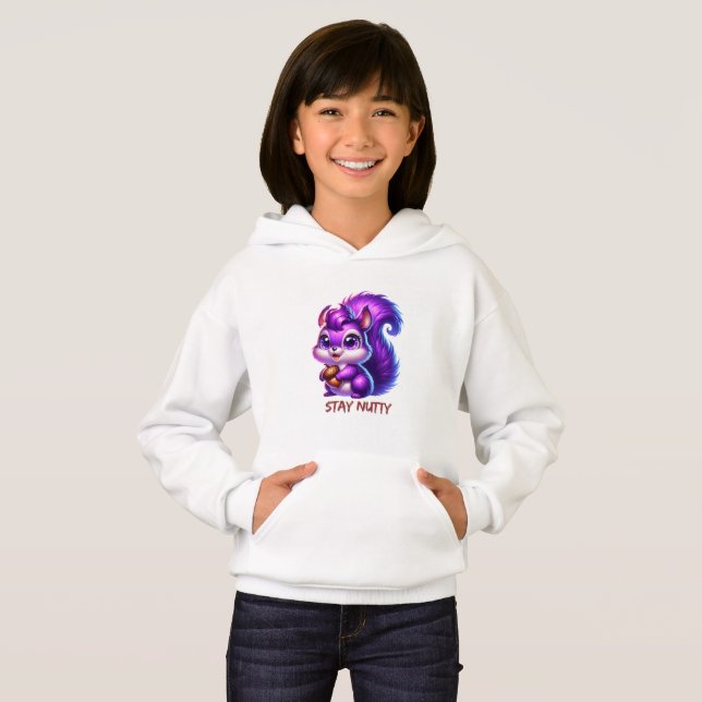 Cute Purple Squirrel  Hoodie (Front Full)