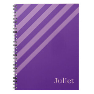 Cute Purple Stripe Spiral Notebook