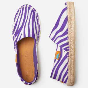 Cute purple tiger stripe pattern espadrilles