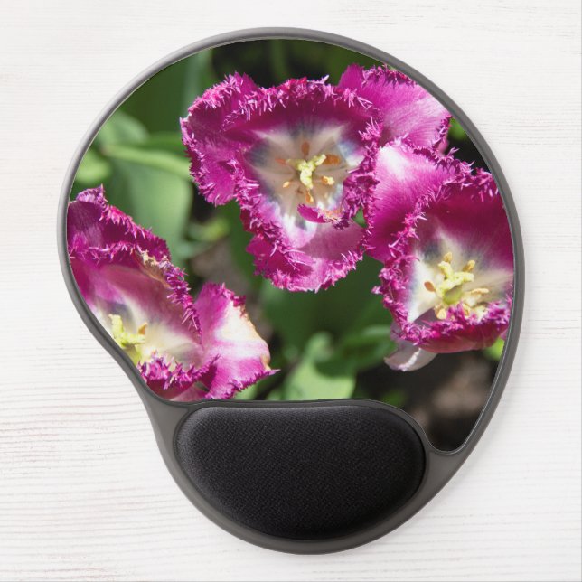 Cute purple  tulips  in the garden  gel mouse pad (Front)
