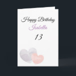 Cute Purple Watercolor Double Heart 13th Birthday Card<br><div class="desc">Cute Purple Watercolor Double Heart 13th Birthday, a cute birthday design made for any granddaughter. If you're looking for some pretty granddaughter birthday cards, teenager birthday cards or thirteenth birthday cards, this one is for you. The design features some cute watercolor hearts, something attractive and beautiful, so, don't hesitate to...</div>