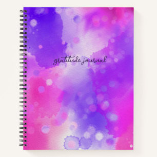 Cute Purple Watercolor Script Gratitude Journal