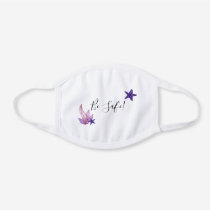 Cute Purple Watercolor Starfish Be Safe White Cotton Face Mask
