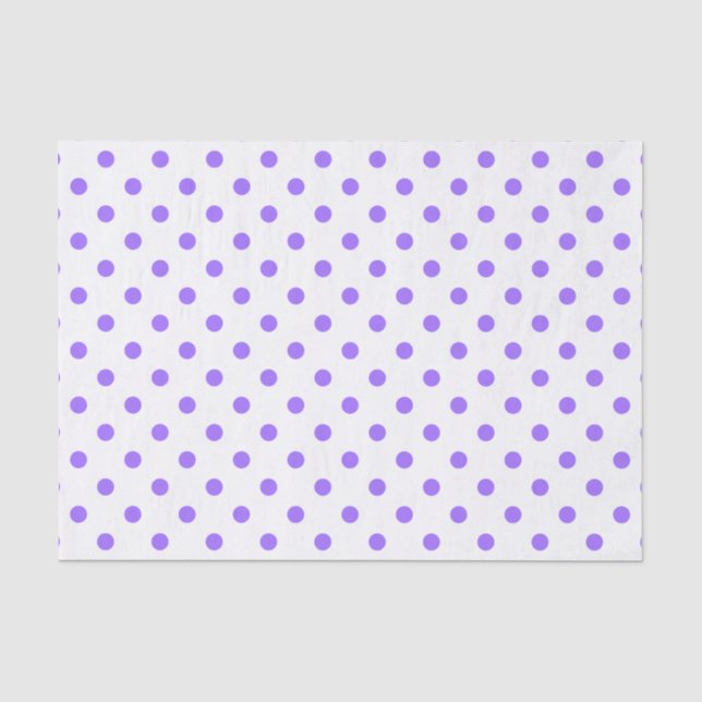 Cute Purple & White Polkadots Tissue Paper (Front)