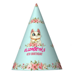 Cute Purrfect Cat Kitten Birthday Celebration Party Hat