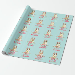 Cute Purrfect Cat Kitten Birthday Wrapping Paper