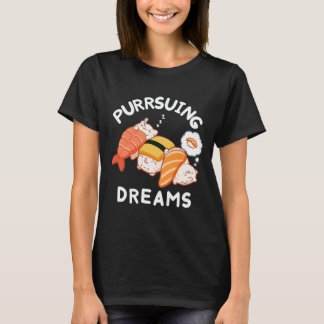 Cute Purrsuing Dreams Sleeping Sushi Cat Gift T-Shirt