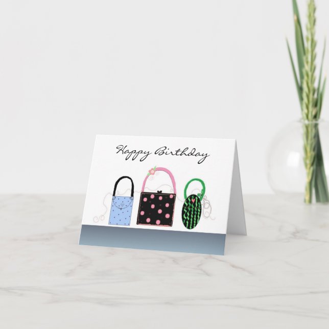 Cute Purses Birthday Card (Front)