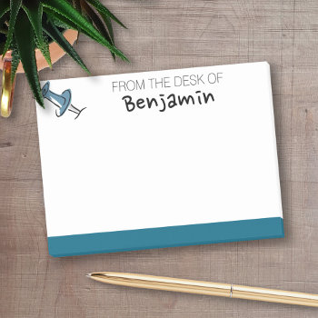 Cute Push Pin From The Desk Of Custom Name Post-it Notes by MarshBaby at Zazzle