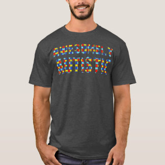 Cute Puzzle Autism Quote Gift for Boys Awesomely A T-Shirt
