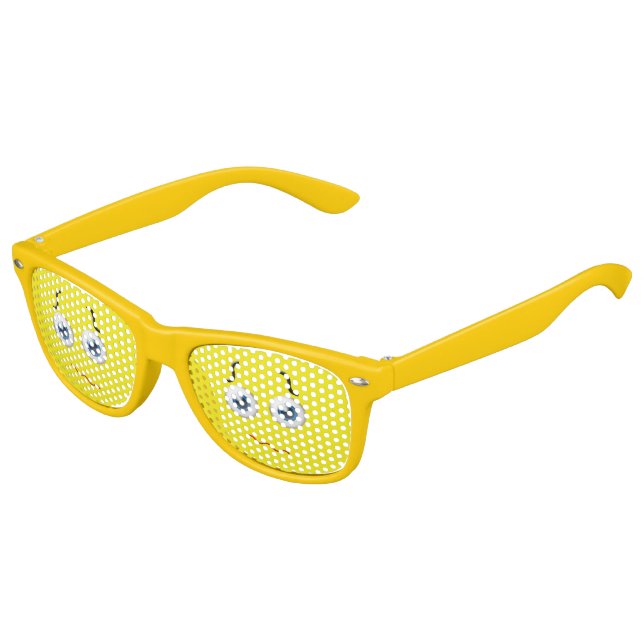 Cute Puzzled  Emoji Yellow Kids Sunglasses (Angled)