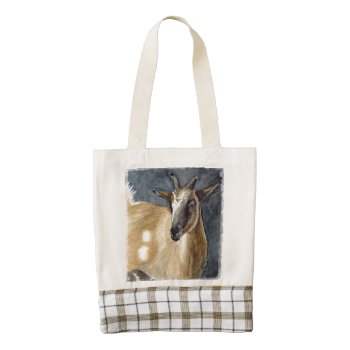 Cute Pygmy Goat Watercolor Artwork Zazzle Heart Tote Bag by PaintingPony at Zazzle
