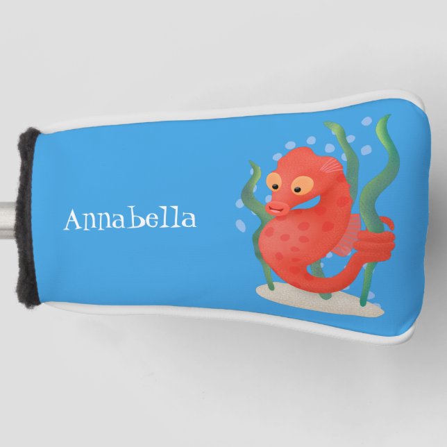 Cute pygmy seahorse cartoon golf head cover (Front)