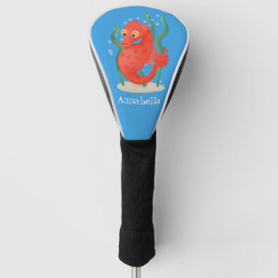 Cute pygmy seahorse cartoon golf head cover