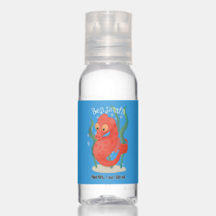 Cute pygmy seahorse cartoon hand sanitizer
