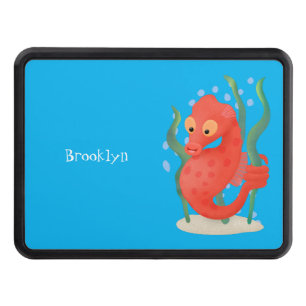 Cute pygmy seahorse cartoon hitch cover