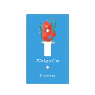 Cute pygmy seahorse cartoon  light switch cover