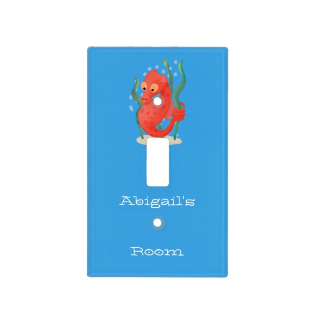 Cute pygmy seahorse cartoon  light switch cover (Front)