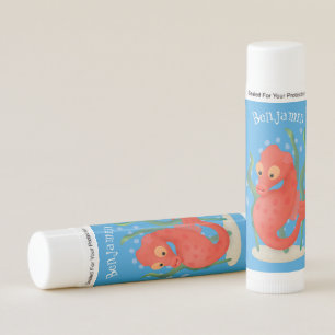 Cute pygmy seahorse cartoon lip balm