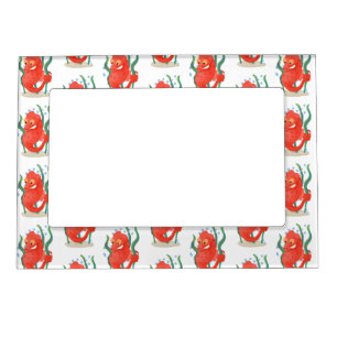 Cute pygmy seahorse cartoon magnetic frame