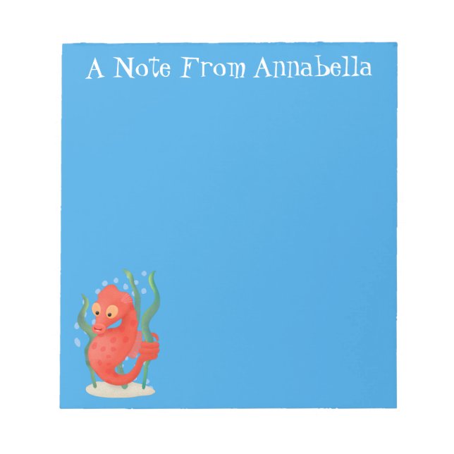 Cute pygmy seahorse cartoon notepad (Front)