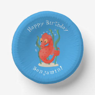 Cute pygmy seahorse cartoon paper bowls