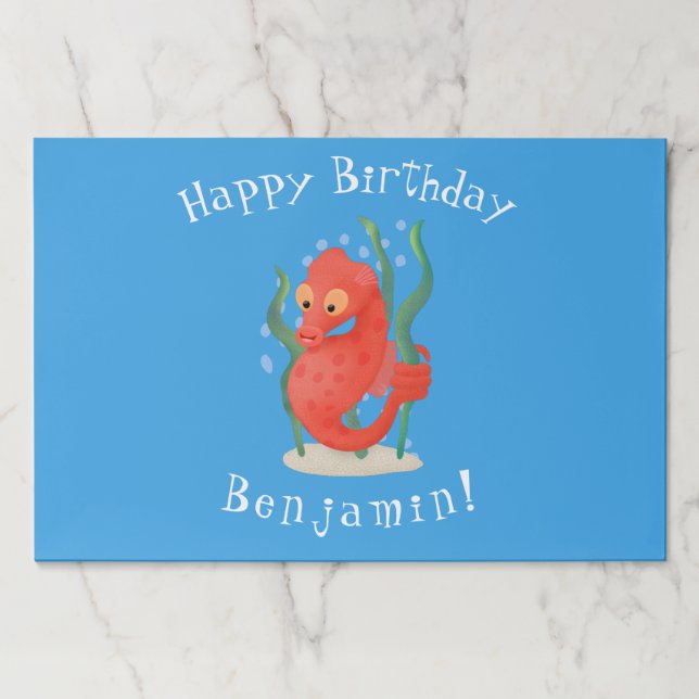 Cute pygmy seahorse cartoon paper pad (Front)
