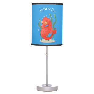 Cute pygmy seahorse cartoon table lamp