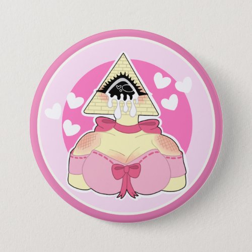 Cute Pyramid Character with Tears Button