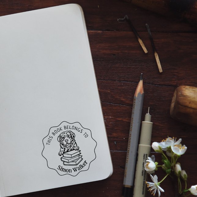  Cute Pyrenean Mountain Dog Book Rubber Stamp (Creator Uploaded)