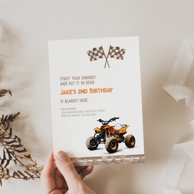 Cute Quad Bike Any Age Birthday Invitation  (Creator Uploaded)