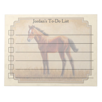 Cute Quarter Horse Foal Yellow Notepad