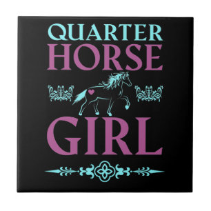 Cute Quarter Horse Girl Ceramic Tile