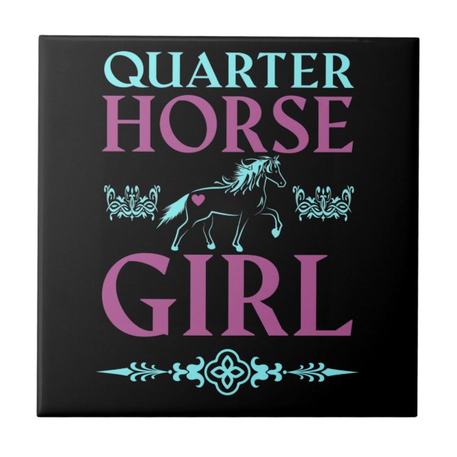 Cute Quarter Horse Girl  Ceramic Tile (Front)