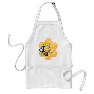 cute queen bee and beehive adult apron