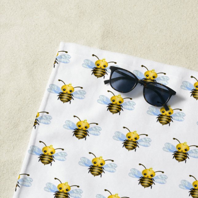 Cute Queen Bee Beach Towel (In Situ)
