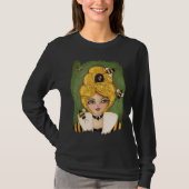 Cute Queen Bee Hive Whimsical Girl Original Art T-Shirt (Front)