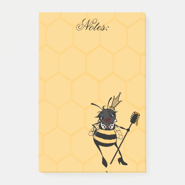 CUTE QUEEN BEE HONEYCOMB PATTERN NOTEPAD (Front)