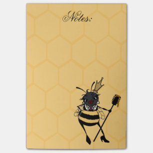 CUTE QUEEN BEE HONEYCOMB PATTERN POST-IT NOTEPAD