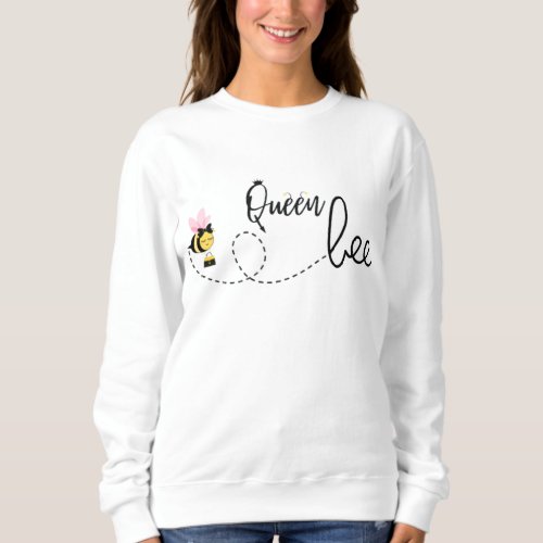 Cute Queen Bee Modern White Sweatshirt