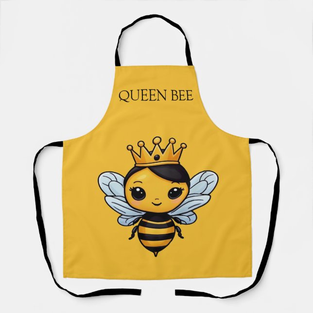 Cute Queen Bee Personalize Apron (Front)