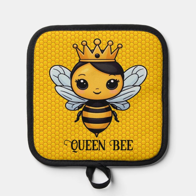 Cute Queen Bee Personalize Pot Holder (Front)