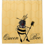Cute Queen Bee Shower Curtain at Zazzle