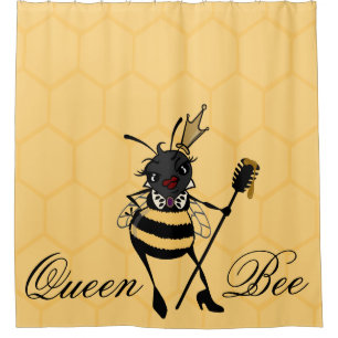 CUTE QUEEN BEE SHOWER CURTAIN