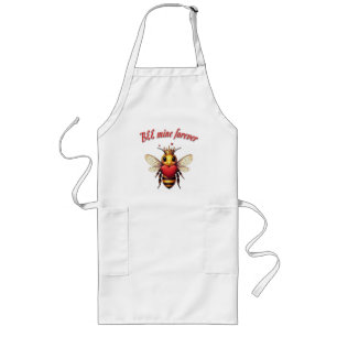 cute queen bee valentine long apron