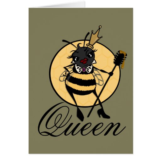 CUTE QUEEN BEE VERTICAL GREETING CARD | Zazzle