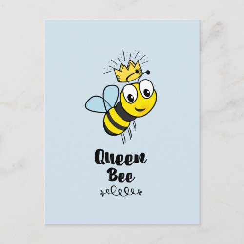 Cute Queen Bee with Crown Postcard
